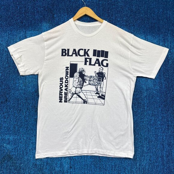 Black Flag Nervous Breakdown Album Hardcore Punk Band Tee L - Picture 1 of 4